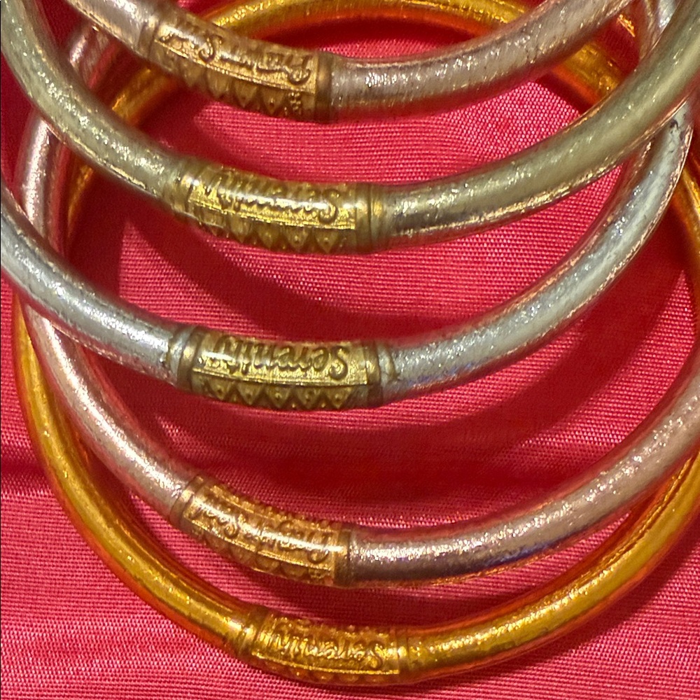 Chic Silver And Gold Bangle Set - image 3